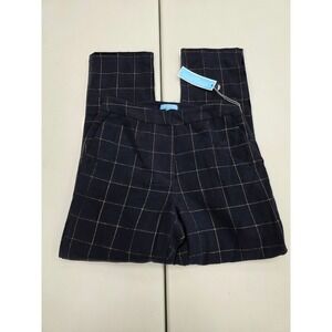 Draper James RSVP Navy Gold Plaid Trousers Pants Women Size 10